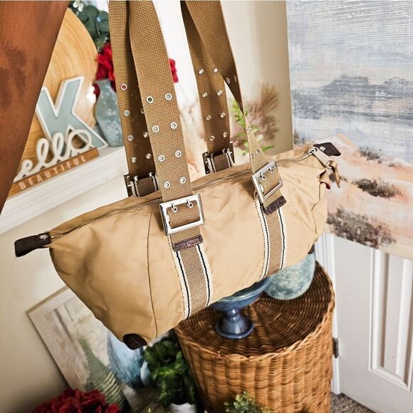 Y2K Un Apes Midi De Chien Paris Nylon Khaki Buckle Shoulder Bag. - Picture 14 of 15